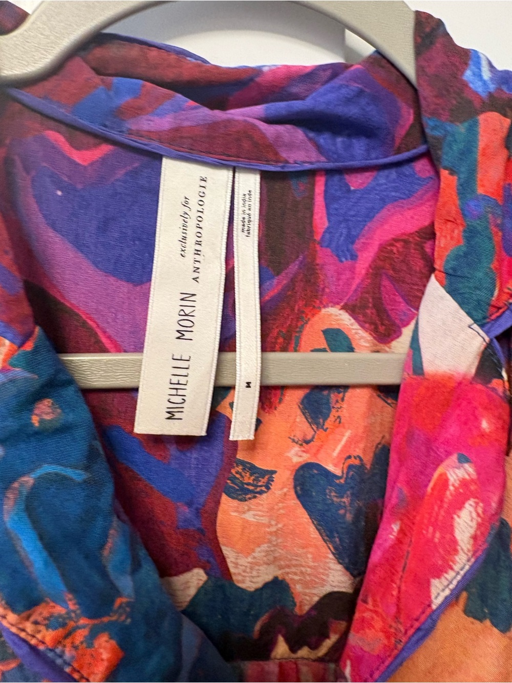Anthropologie Multicolor Abstract Button-Front Blouse - Picture 2 of 4